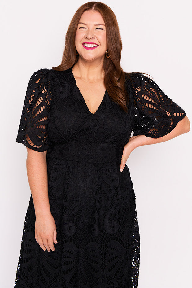 Aurora Black Lace Dress – Black Lace maxi dress