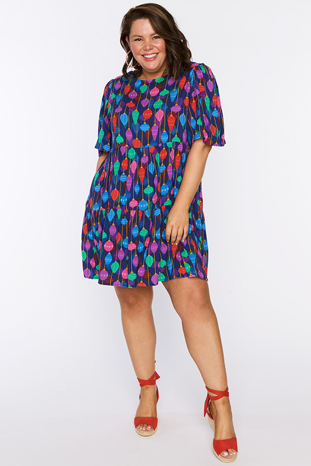 Izzie Christmas Ornaments Dress – Christmas Ornaments mini dress