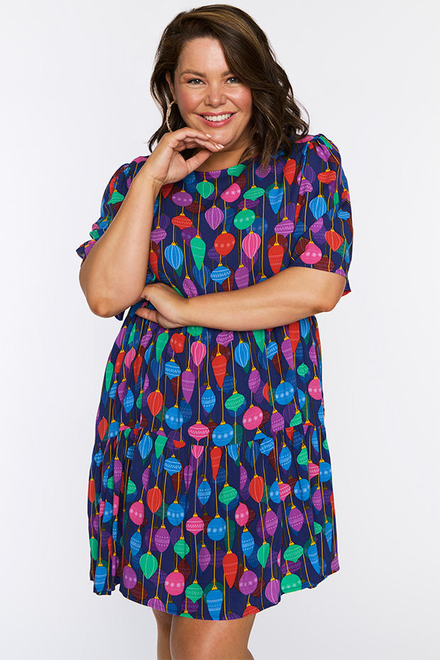 Izzie Christmas Ornaments Dress – Christmas Ornaments mini dress