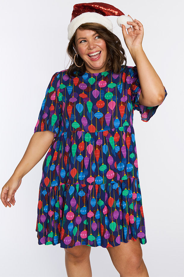 Izzie Christmas Ornaments Dress – Christmas Ornaments mini dress