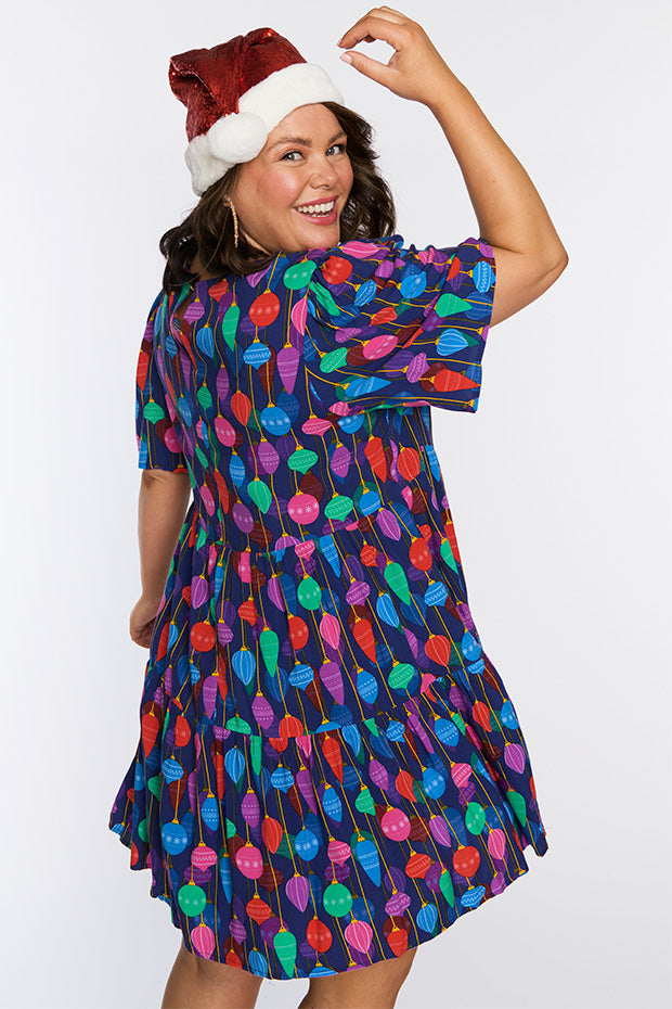 Izzie Christmas Ornaments Dress – Christmas Ornaments mini dress