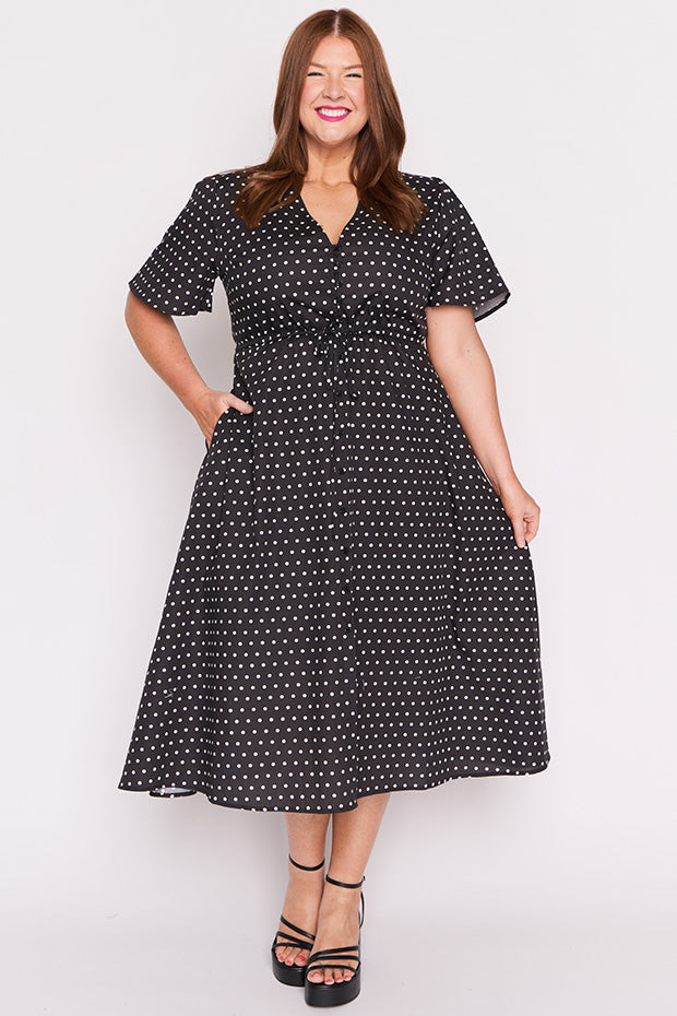 Marley Cotton Black Spot Dress – Black Spot midi dress