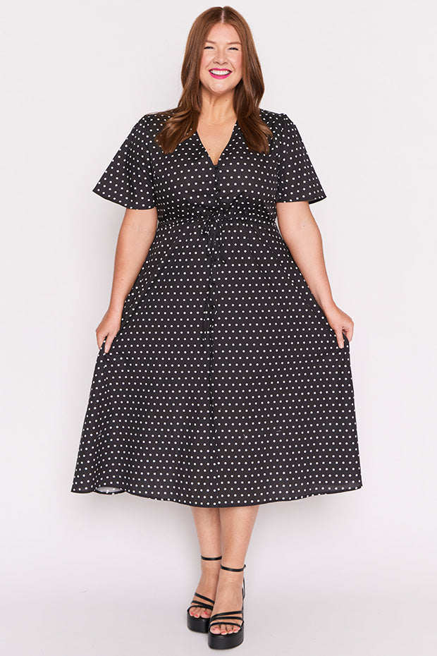 Marley Cotton Black Spot Dress – Black Spot midi dress