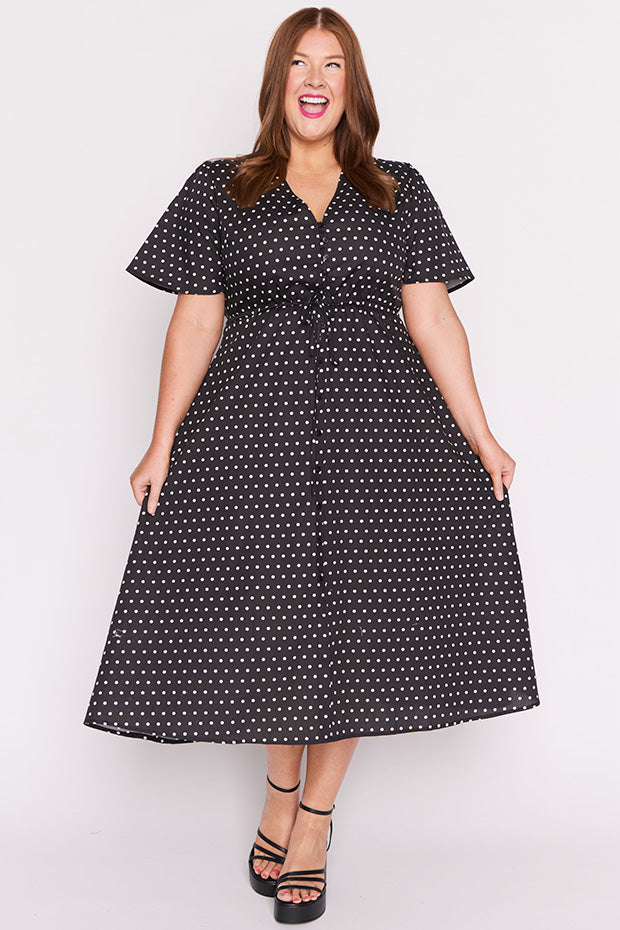 Marley Cotton Black Spot Dress – Black Spot midi dress