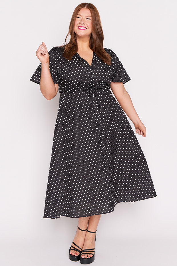 Marley Cotton Black Spot Dress – Black Spot midi dress