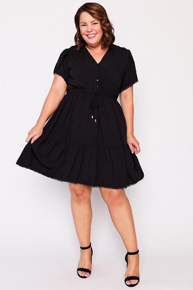 Gloria Black Dress – Black knee length dress