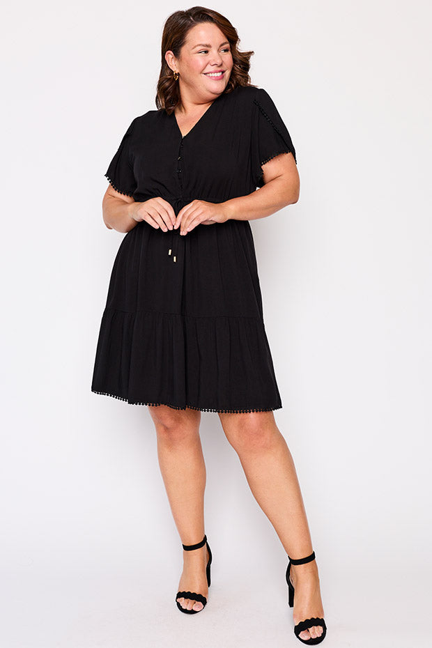 Gloria Black Dress – Black knee length dress