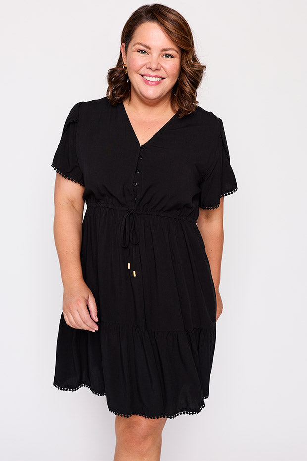 Gloria Black Dress – Black knee length dress