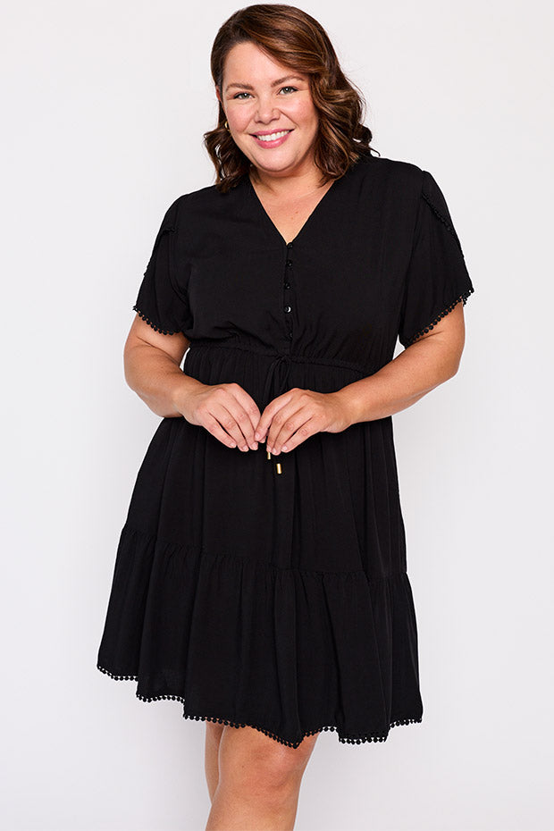 Gloria Black Dress – Black knee length dress