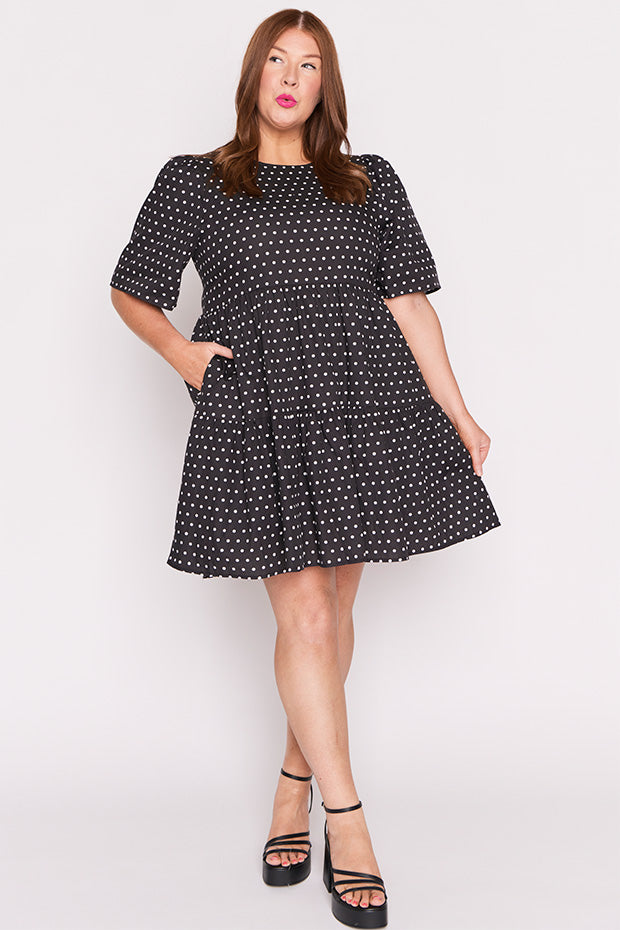 Isadora Black Spot Dress – Black Spot mini dress