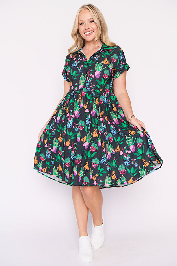 Frankie Inky Plants Dress – Inky Plants shirt dress