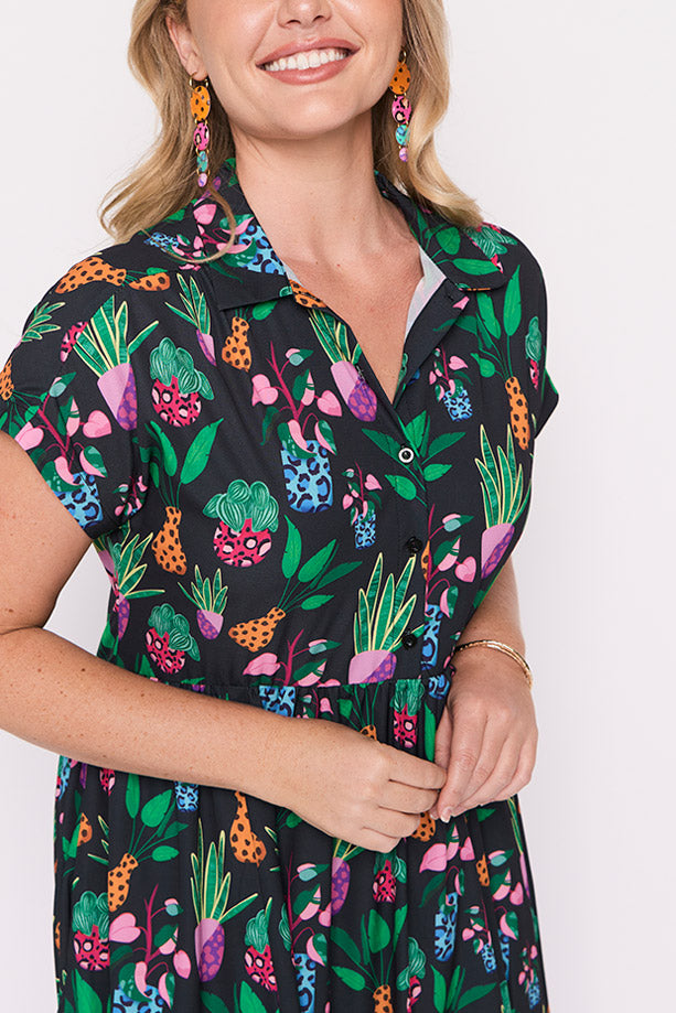 Frankie Inky Plants Dress – Inky Plants shirt dress