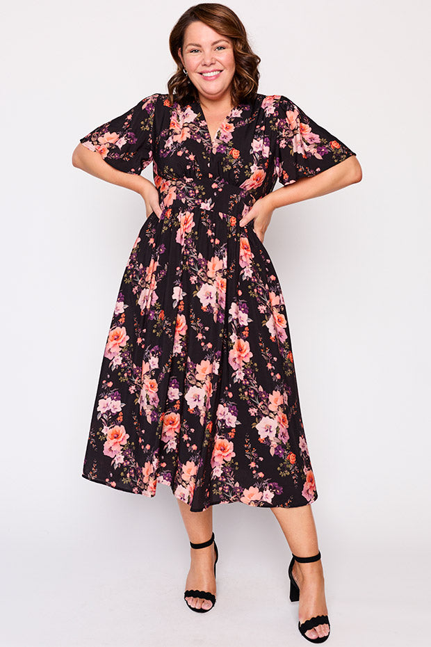 Evie Peach Dream Dress – Peach Dream midi dress