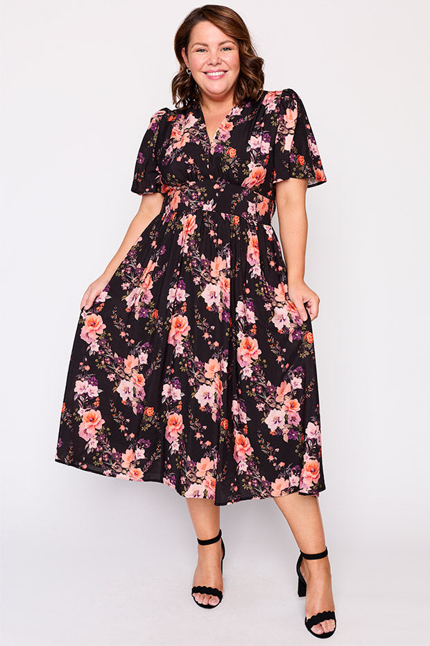 Evie Peach Dream Dress – Peach Dream midi dress
