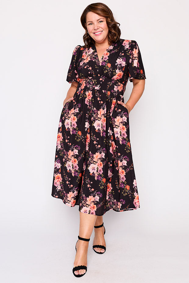 Evie Peach Dream Dress – Peach Dream midi dress