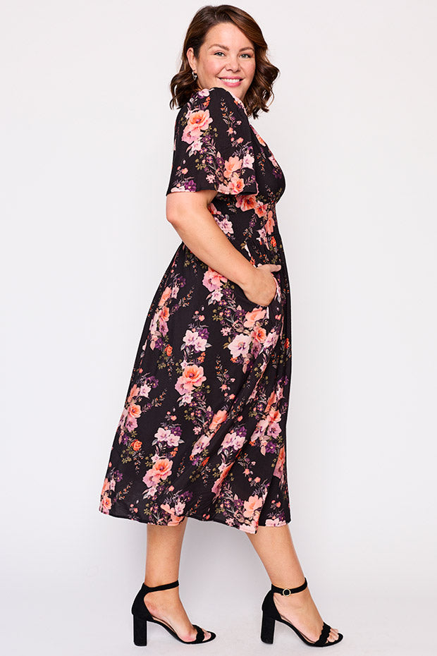 Evie Peach Dream Dress – Peach Dream midi dress