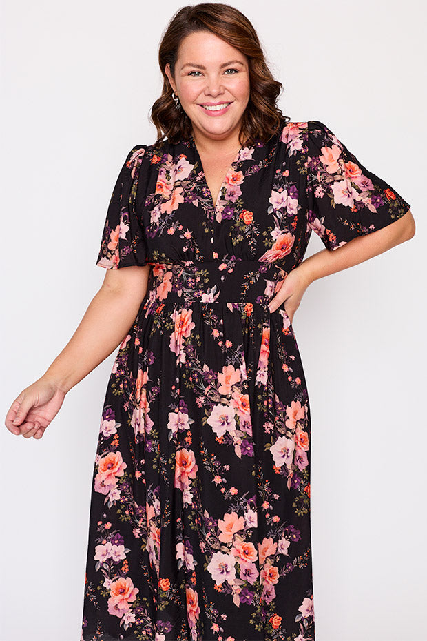 Evie Peach Dream Dress – Peach Dream midi dress