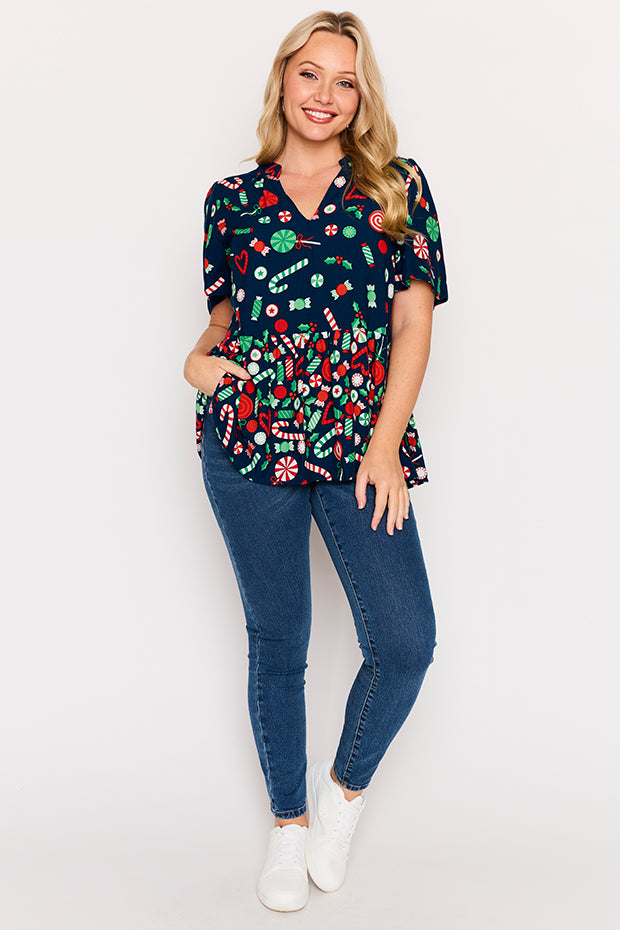 Lisa Candy Crush Christmas Top – Candy Crush Christmas blouse