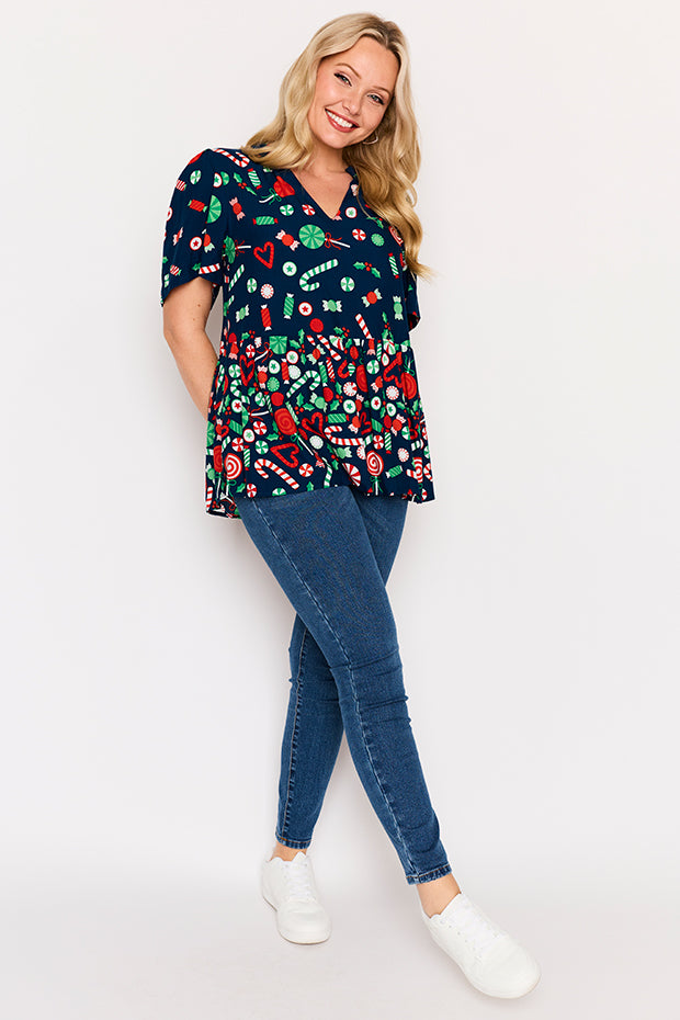 Lisa Candy Crush Christmas Top – Candy Crush Christmas blouse