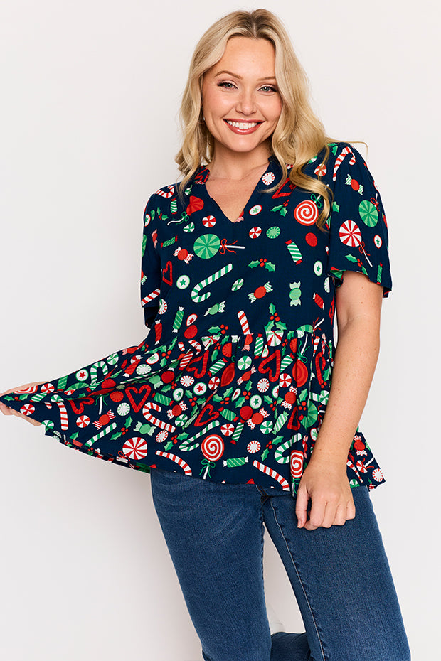 Lisa Candy Crush Christmas Top – Candy Crush Christmas blouse