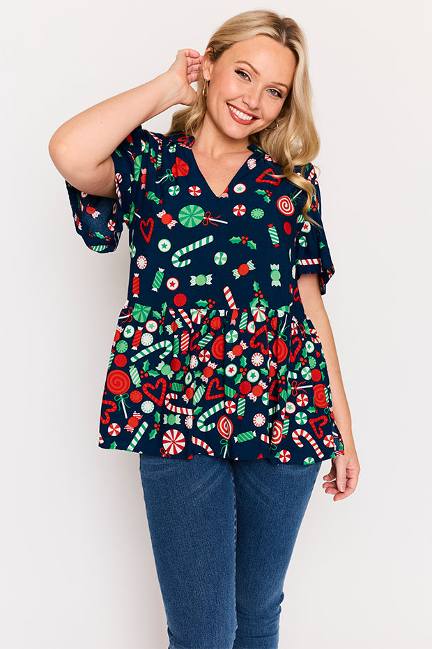 Lisa Candy Crush Christmas Top – Candy Crush Christmas blouse