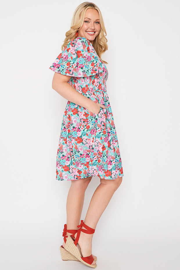 Marcela Pops of Red Dress – Pops of Red knee length dress