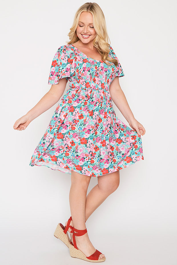 Marcela Pops of Red Dress – Pops of Red knee length dress
