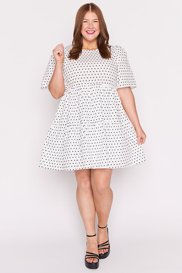 Isadora White Spot Dress – White Spot mini dress