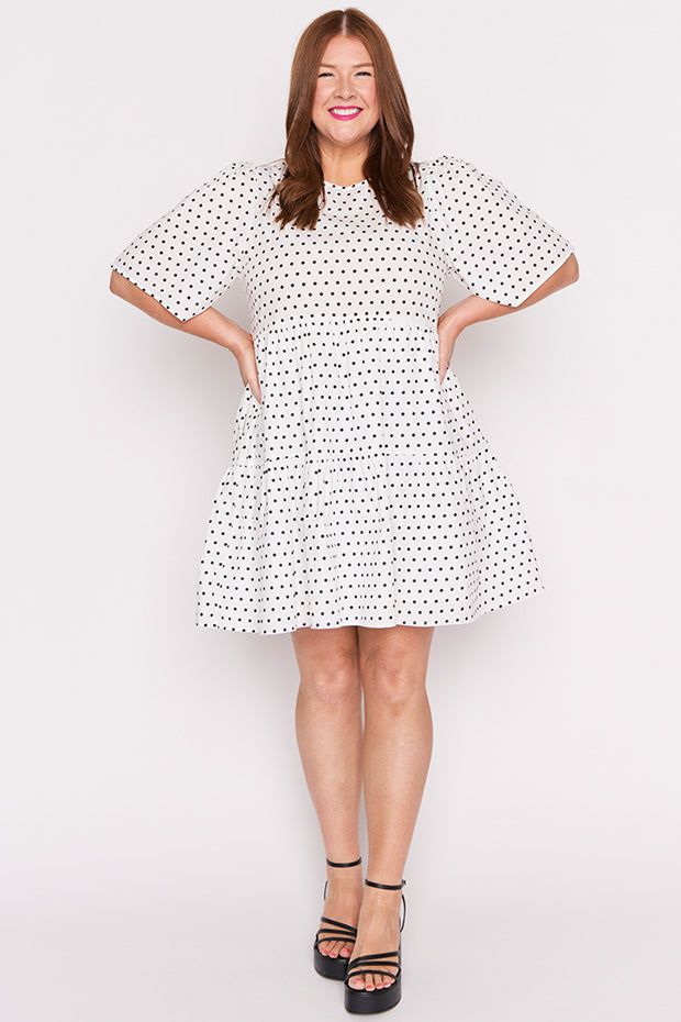 Isadora White Spot Dress – White Spot mini dress