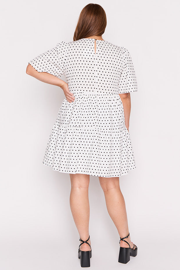 Isadora White Spot Dress – White Spot mini dress