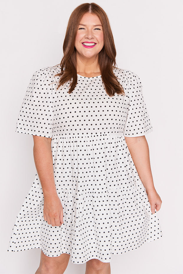 Isadora White Spot Dress – White Spot mini dress