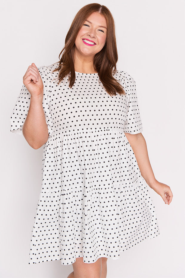 Isadora White Spot Dress – White Spot mini dress