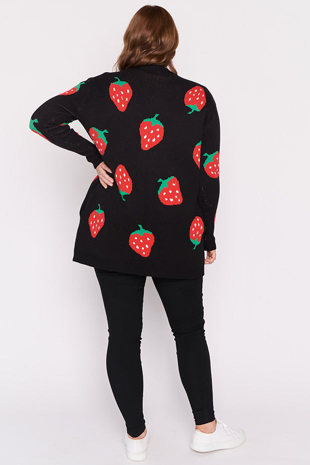Annalise Black Strawberry Cardi – Black Strawberry cardigan