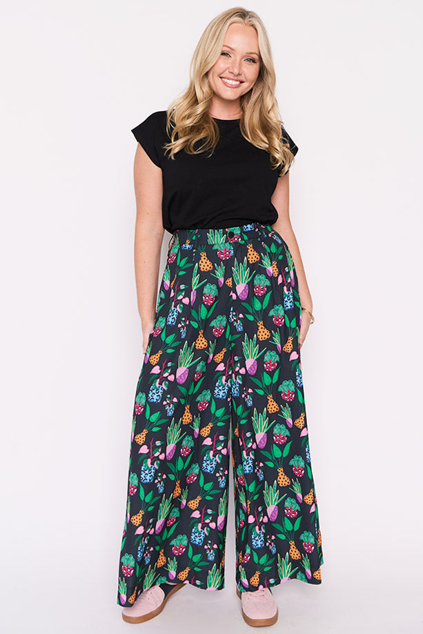 Zoey Inky Plants Pant – Inky Plants wide leg pants