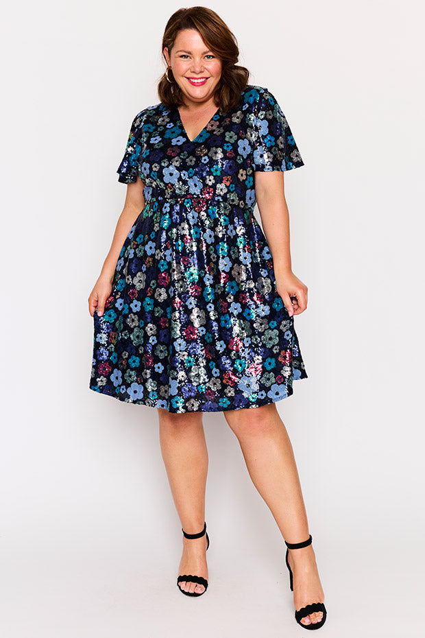 Angelica Ocean Flower Sequin Dress – Ocean Flower Sequin sequin dress