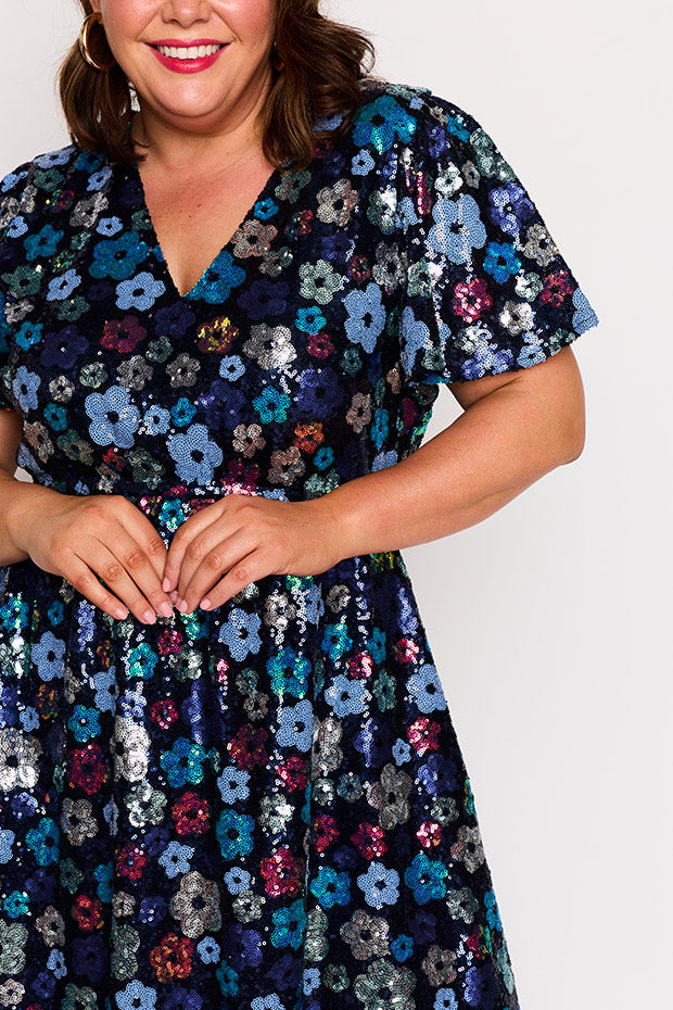 Angelica Ocean Flower Sequin Dress – Ocean Flower Sequin sequin dress