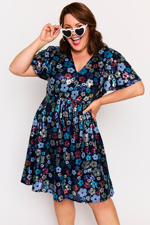 Angelica Ocean Flower Sequin Dress – Ocean Flower Sequin sequin dress