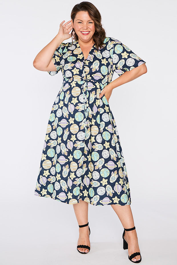 Marley Cotton Out of Space Dress – Out of Space midi dress