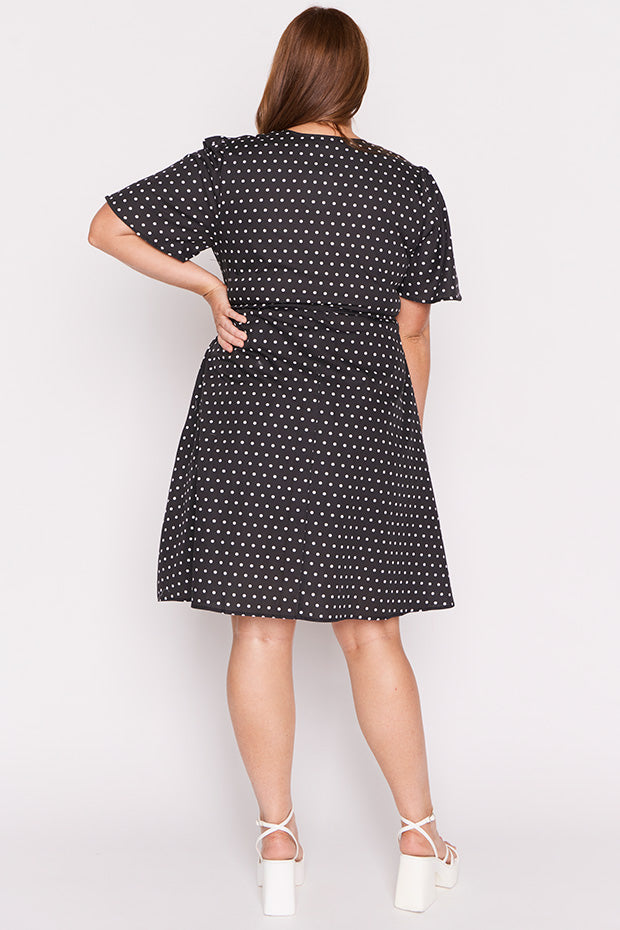 Siena Cotton Black Spot Dress – Black Spot knee length dress