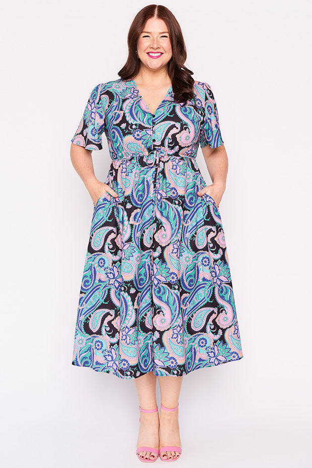 Marley French Paisley Dress – French Paisley midi dress