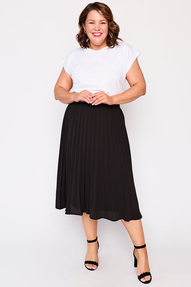 Kansas Black Skirt – Black midi skirt