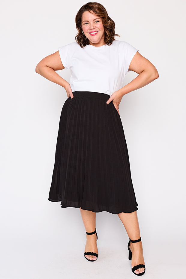 Kansas Black Skirt – Black midi skirt