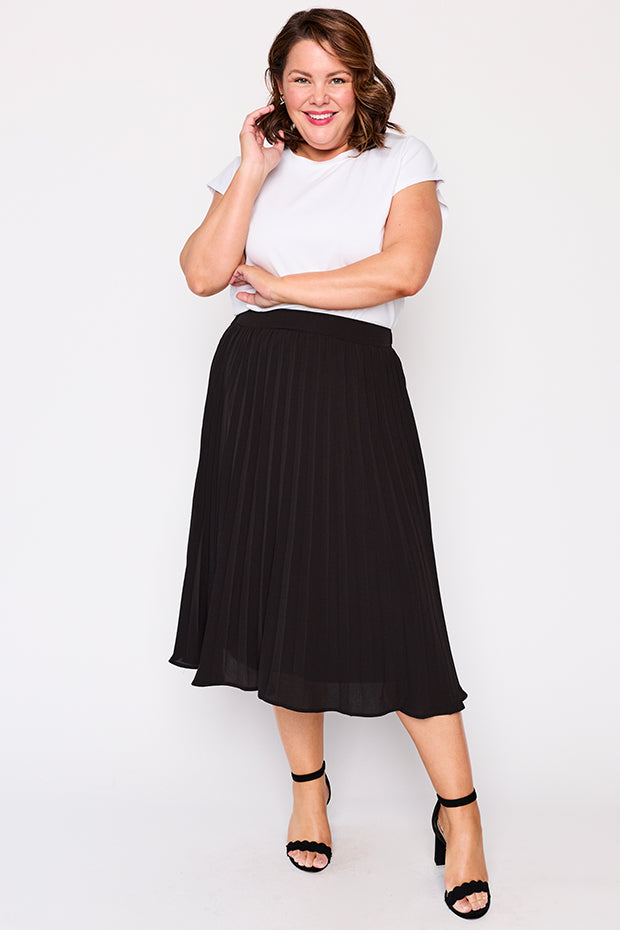Kansas Black Skirt – Black midi skirt