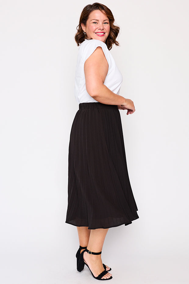 Kansas Black Skirt – Black midi skirt