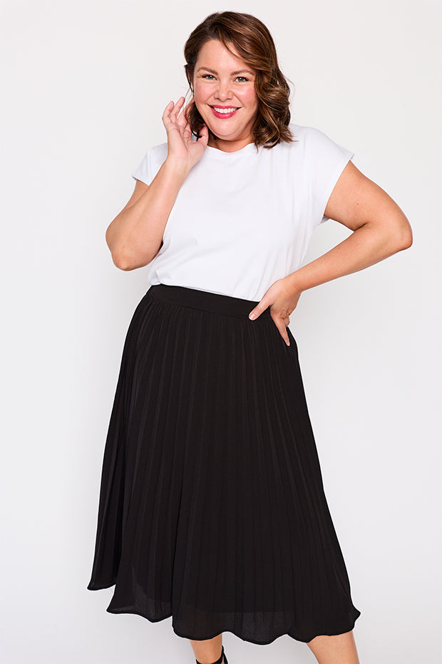 Kansas Black Skirt – Black midi skirt