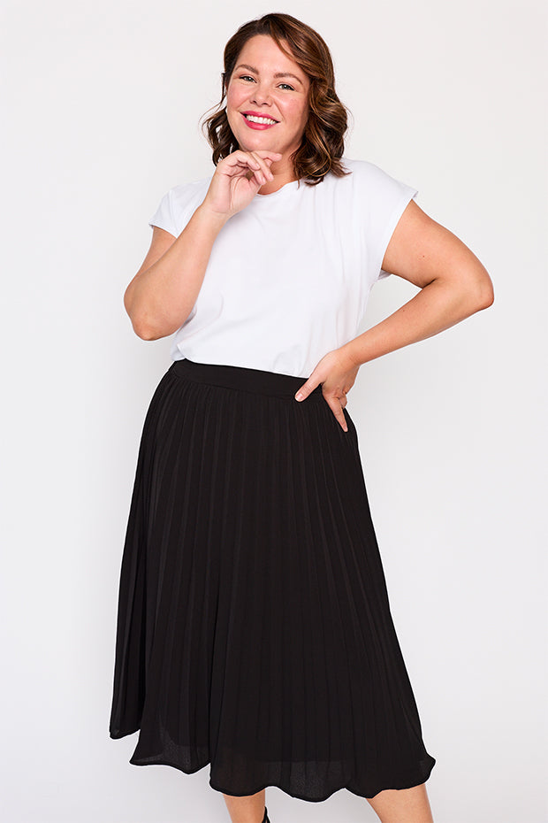 Kansas Black Skirt – Black midi skirt