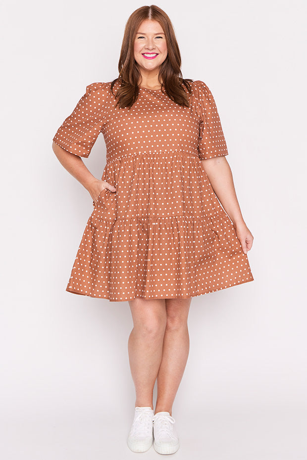 Isadora Mocha Spot Dress – Mocha Spot mini dress