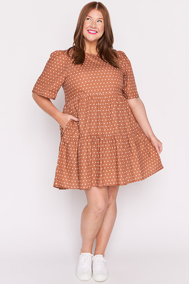 Isadora Mocha Spot Dress – Mocha Spot mini dress