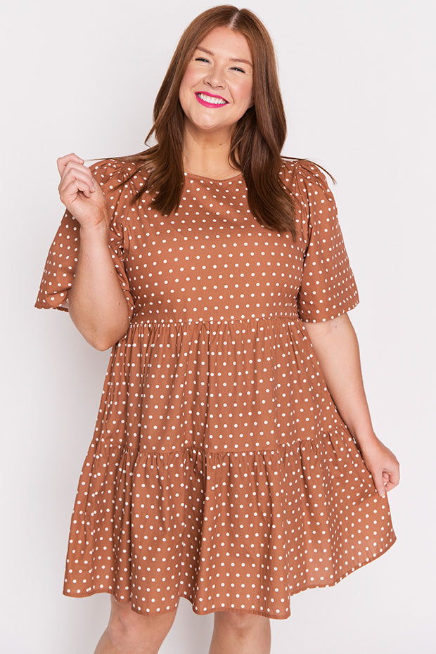 Isadora Mocha Spot Dress – Mocha Spot mini dress