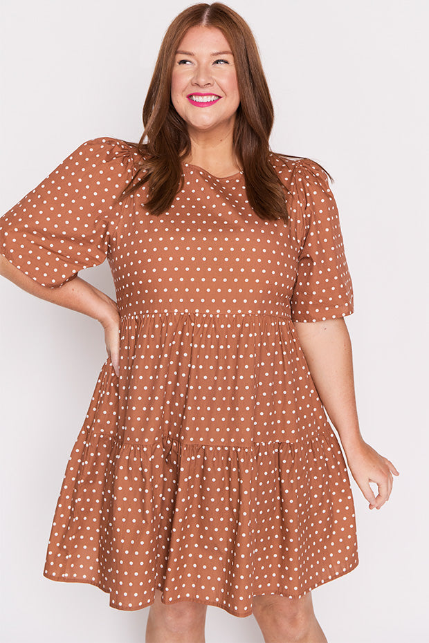 Isadora Mocha Spot Dress – Mocha Spot mini dress